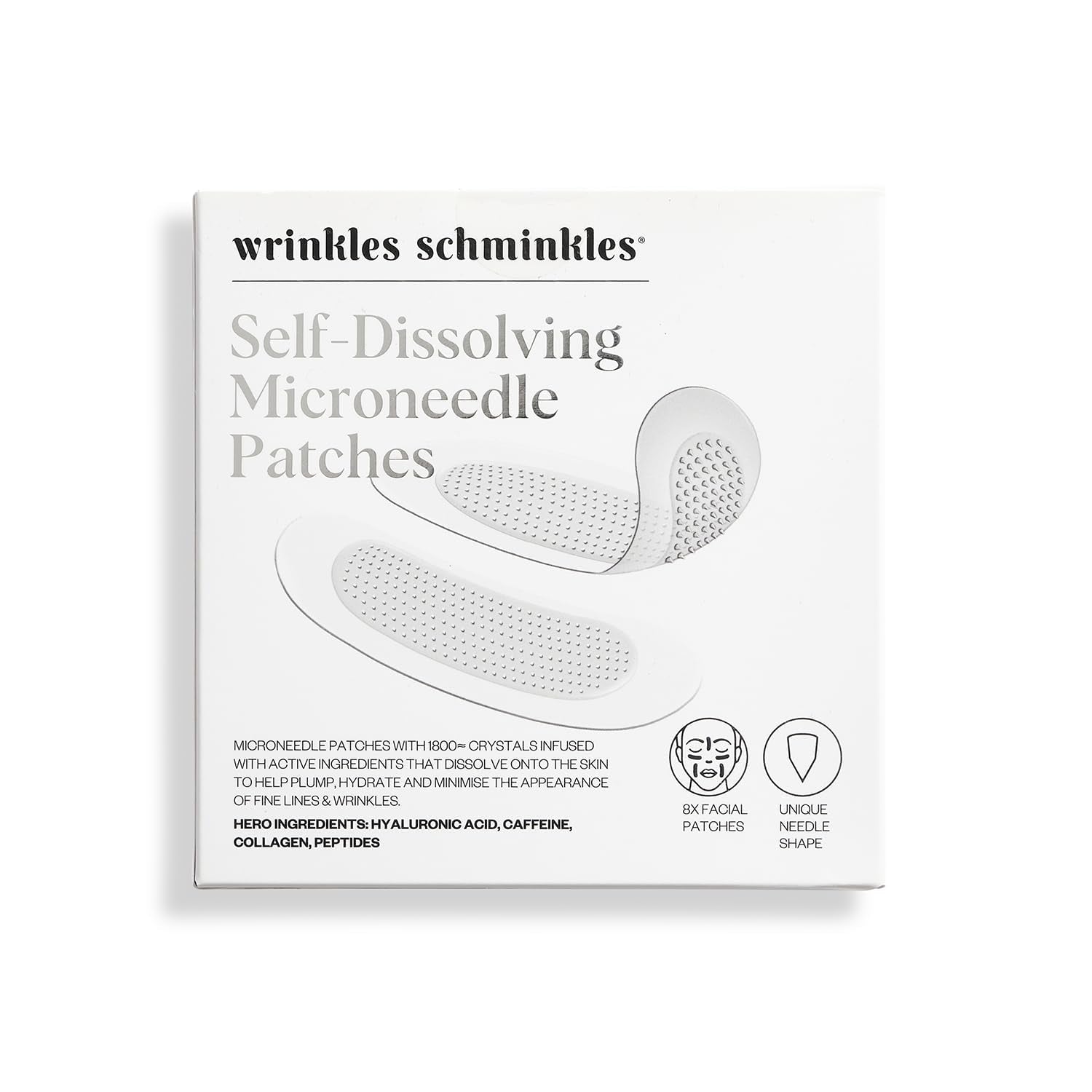 Self-Dissolving Microdart Patch for Face - Target & Reduce Wrinkles, Ultimate Facial Hydration and Rejuvenation (4 Pairs)